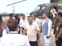 মহেশখালীর মাতারবাড়িতে পৌঁছেছেন প্রধানমন্ত্রী